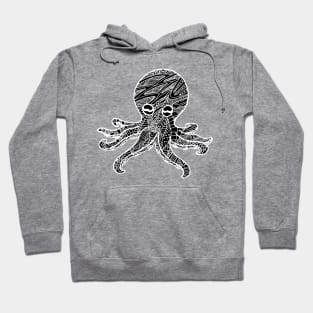 Octopus Zentangle - White Hoodie